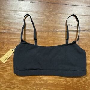 Skims Tube Tank Top XS Black Spaghetti Strap Activewear Performance Gym Running